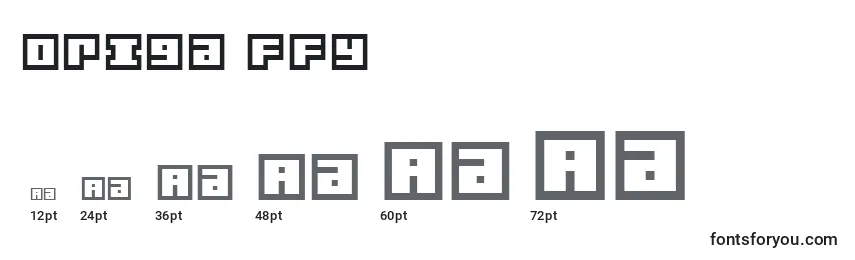 sizes of origa ffy font, origa ffy sizes